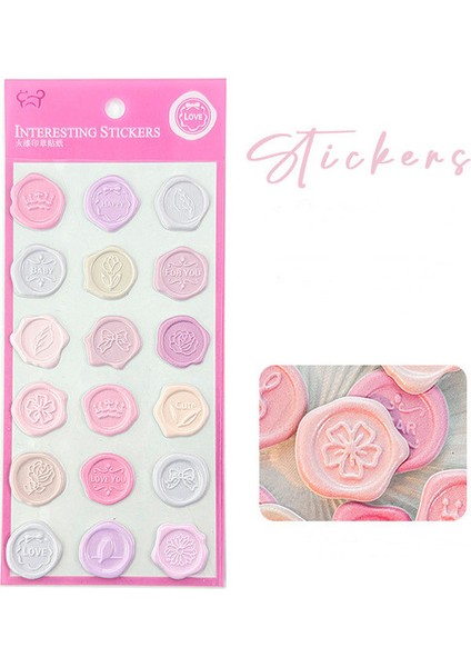 No.7 18 Adet/takım Stereoskopik Etiket Vintage Retro Balmumu Damga Estetik Etiket Dıy Dekoratif Karalama Defteri Güzel Zarf Conta Etiket (Yurt Dışından)