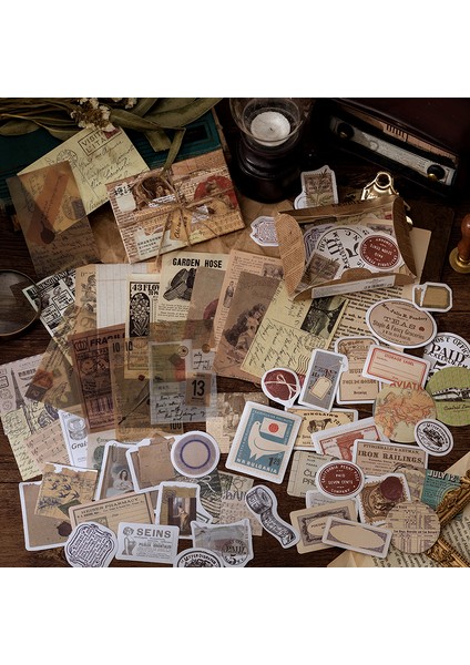 H 60 Adet/vintage Kırtasiye Çıkartmalar Estetik Önemsiz Günlük Kağıt Günlüğü Karalama Defteri Önemsiz Dergisi Aksesuarları Sanat Malzemeleri Etiket (Yurt Dışından) fırsatları