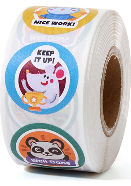 QY2292-100 Adet 100-500 Adet 1 Inç/2.5 cm Hayvan Iyi Iş Serin Çıkartmalar Rulo Zarf Övgü Ödül Öğrenci Çalışma Etiketi Kırtasiye Mühür Etikel (Yurt Dışından) fırsatları