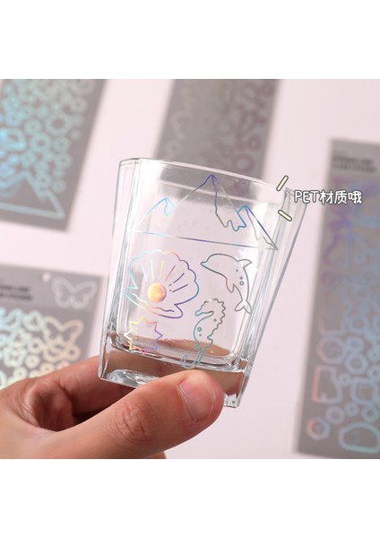 Hayalet Kore Ins Lazer Goo Kart Sticker Şeffaf Telefon Kılıfı Su Bardağı Yıldız El Hesabı Fotoğraf Albümü Küçük Kart Dıy Dekorasyon (Yurt Dışından) modelleri