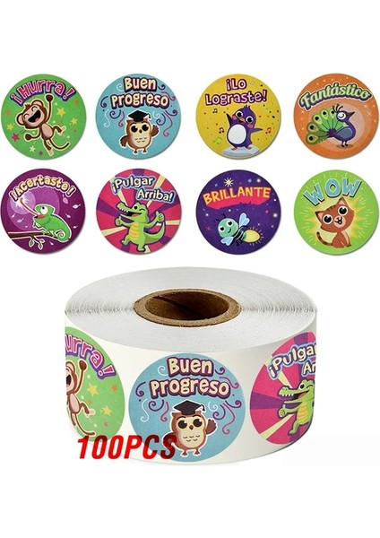 QY612-100PCS 100-500PCS Sevimli Etiket Çocuklar Için Hayvanlar Yüz Ödül Etiket Sınıf Öğretmeni Için Motivasyon Scrapbooking Malzemeleri (Yurt Dışından)