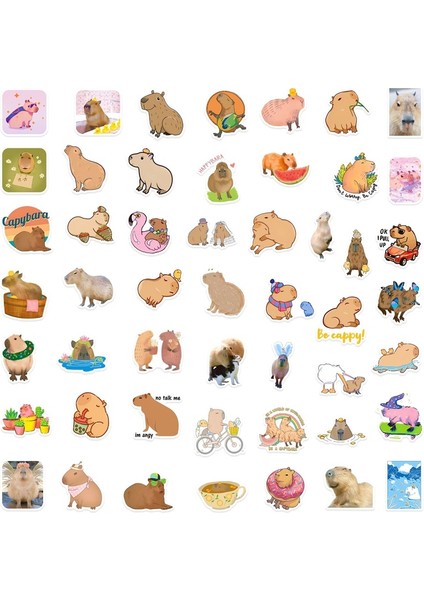 50 Adet 10/30/50 Adet Kawaii Capybara Etiket Estetik Pvc Dizüstü Çocuk Dekorasyon Scrapbooking Kore Kırtasiye Okul Malzemeleri (Yurt Dışından)