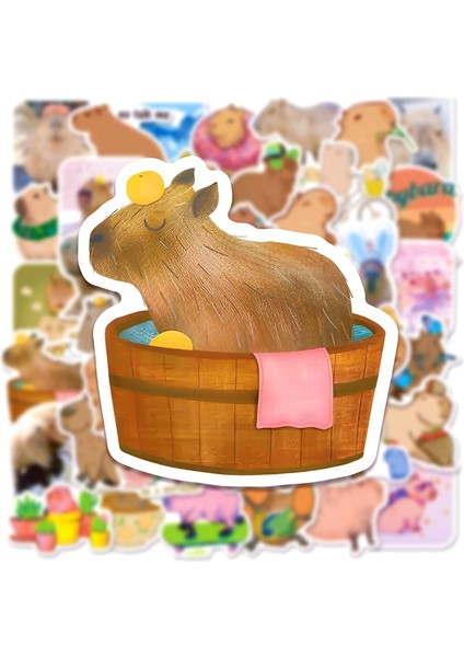 50 Adet 10/30/50 Adet Kawaii Capybara Etiket Estetik Pvc Dizüstü Çocuk Dekorasyon Scrapbooking Kore Kırtasiye Okul Malzemeleri (Yurt Dışından)