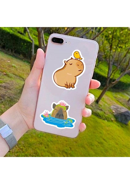 50 Adet 10/30/50 Adet Kawaii Capybara Etiket Estetik Pvc Dizüstü Çocuk Dekorasyon Scrapbooking Kore Kırtasiye Okul Malzemeleri (Yurt Dışından)