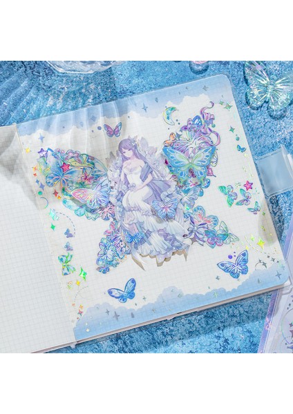 Bir 4 Adet Stereoskopik Lazer Kelebek Dekoratif Çıkartmalar Retro Diy El Kitabı Malzeme Scrapbooking Etiket Günlük Defteri Planlayıcısı (Yurt Dışından)