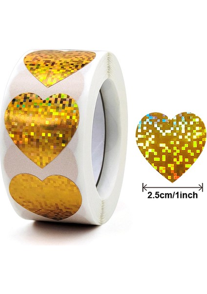 QY1996-100PCS 100-500PCS Sevgililer Günü Kırtasiye Etiket Aşk Gökkuşağı Etiket Kalp Şekli Scrapbooking Hediye Paketleme Parti Düğün Etiketleri (Yurt Dışından)