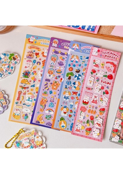 A 1 Kawaii Küçük Hayvanlar Lazer Parlayan Pvc Çıkartmalar Sevimli Diy El Hesabı Etiket Scrapbooking Albümü Etiket Kartı Dekoratif Sticker (Yurt Dışından) fırsatları