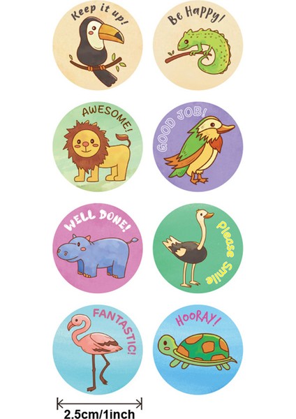 QY1618-500PCS 100-500PCS 8 Stilleri Yuvarlak Karikatür Hayvan Ödül Çıkartmaları Çocuklar Parti El Yapımı Scrapbooking Hediye Paketleme Mühür Etiket (Yurt Dışından) modelleri