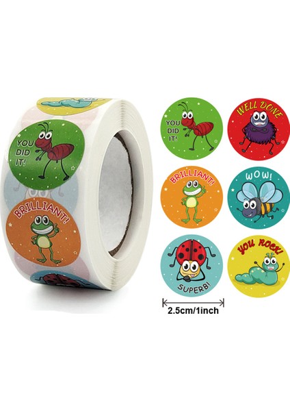 QY1618-500PCS 100-500PCS 8 Stilleri Yuvarlak Karikatür Hayvan Ödül Çıkartmaları Çocuklar Parti El Yapımı Scrapbooking Hediye Paketleme Mühür Etiket (Yurt Dışından) indirimleri