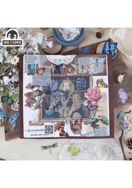 G Bay Kağıt 40 Adet/torba Estetik Kelebek Pet Etiket Paketi Edebi Basit Kanat Numune El Hesabı Dekoratif Malzeme Etiket (Yurt Dışından) fırsatları