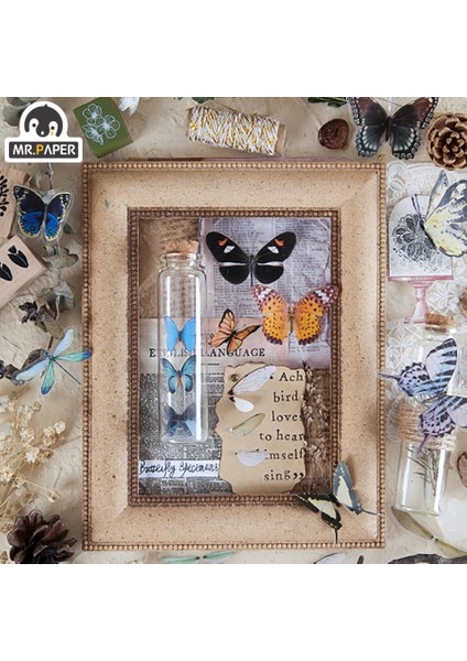 G Bay Kağıt 40 Adet/torba Estetik Kelebek Pet Etiket Paketi Edebi Basit Kanat Numune El Hesabı Dekoratif Malzeme Etiket (Yurt Dışından) indirimleri