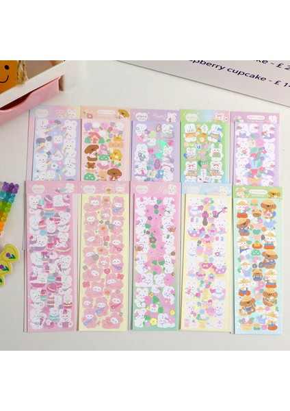 Stil 9 Kore Ins Sevimli Hayvanlar Tavşanlar Etiket Kişiselleştirilmiş Dergisi Dıy Malzeme El Kitabı Sabit Dekoratif Sanat Malzemeleri (Yurt Dışından) fiyatları