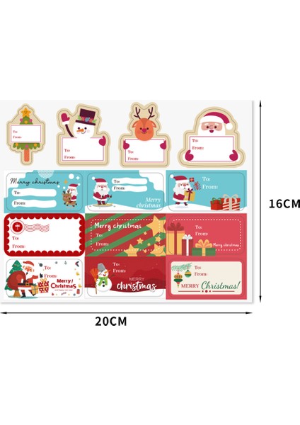 QY2161-26PCS 26/65 Adet Merry Christmas Noel Baba Noel Ağacı Şapka Çıkartmalar Etiketleri Hediye Kutusu Dekoratif Paket Sarma Iş (Yurt Dışından)