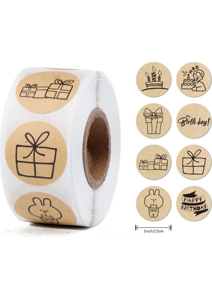 QY2339-500PCS 100-500 Adet Yuvarlak Mutlu Doğum Günü Etiket Yaratıcılık Sevimli Kırtasiye Etiketleri Çeşitli Etiket Çocuk Scrapbooking Için (Yurt Dışından) fiyatları