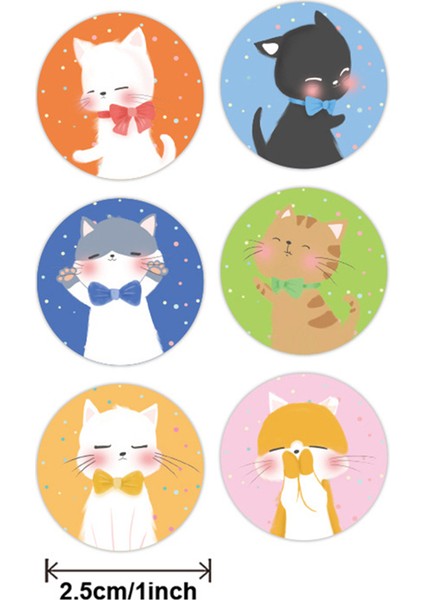QY1628-500PCS 100-500PCS 1 Inç Kedi Etiket Çocuklar Ödül Etiket Hediye Dekorasyon Etiket Öğretmen Teşvik Öğrenci Kırtasiye Çıkartmalar (Yurt Dışından) indirimleri