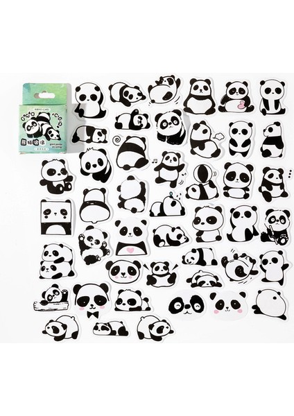 S19762-1 Mr.paper 45 Adet/kutu Sevimli Panda Çıkartmalar Karikatür Zengin Desen El Çizilmiş Çok Fonksiyonlu Dekoratif El Kitabı Kolaj Kırtasiye (Yurt Dışından)