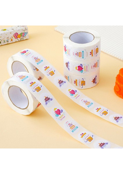 QY2399-100 Adet 100-500 Adet Mutlu Doğum Günü Pastası Parti Etiket Yaratıcı Karikatür Dekoratif Tatil Hediye Etiket Zarf Sızdırmazlık Etiket (Yurt Dışından) modelleri
