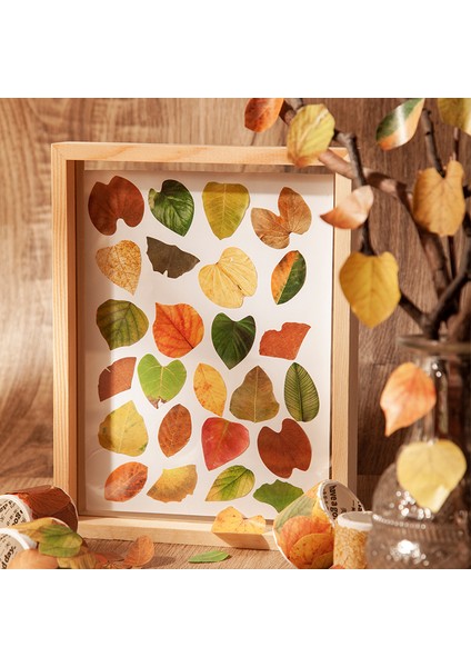 E 50 Adet Yapraklar Çıkartmalar Yapışkanlı Diy Scrapbooking Etiket Planlayıcısı El Yapımı Sopa Etiketleri Kolaj Malzemesi Yaprak Sticker (Yurt Dışından) modelleri