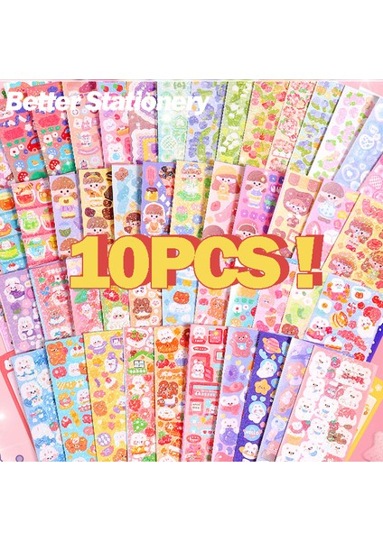 Set-A Kawaii Çıkartmalar Lazer Tekrar Yok Sevimli Dıy Malzeme El Kitabı Kolaj Öğrencileri Dekorasyon Çıkartması Çocuklar Okul Kaynağı Kırtasiye (Yurt Dışından)