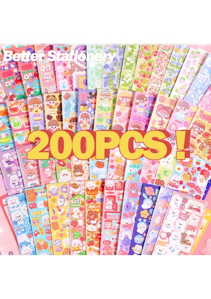 Set-A Kawaii Çıkartmalar Lazer Tekrar Yok Sevimli Dıy Malzeme El Kitabı Kolaj Öğrencileri Dekorasyon Çıkartması Çocuklar Okul Kaynağı Kırtasiye (Yurt Dışından) fiyatları