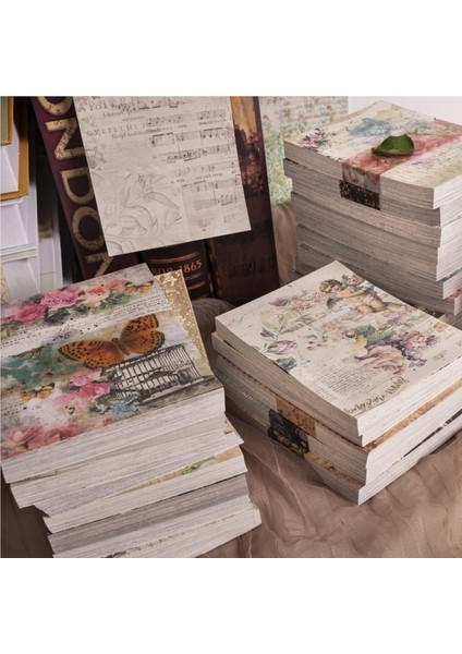 DN1522-E 100 Yaprak 10*14 cm Vintage Tarzı Tasarım Kağıt Bloknot Estetik Önemsiz Dergisi Scrapbooking Defterler Okul Için Sanat Malzemeleri (Yurt Dışından)
