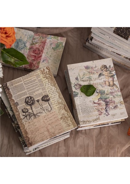 DN1522-E 100 Yaprak 10*14 cm Vintage Tarzı Tasarım Kağıt Bloknot Estetik Önemsiz Dergisi Scrapbooking Defterler Okul Için Sanat Malzemeleri (Yurt Dışından)