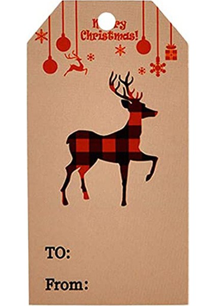 QY1429-100PCS 50-100PCS Merry Christmas Etiketler Kraft Kağıt Kartı Hediye Etiketi Dıy Asın Etiketleri Hediye Paketleme Dekor Hediye Kartı Noel Malzemeleri Yanadır (Yurt Dışından)