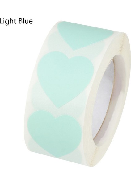 Açık Mavi 500 Adet/rulo Aşk Kalp Şeklinde Etiket Mühür Etiketleri Zanaat Doğum Günü Partisi Hediye Paketleme Için Sevimli Kırtasiye Etiket Scrapbooking (Yurt Dışından)