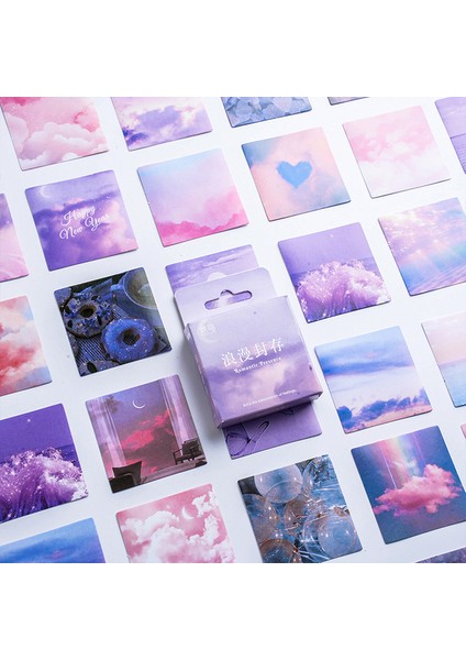 46 Adet 10/25/46 Adet Kawaii Mor Bulut Yapışkan Etiket Estetik Çocuk Dekorasyon Kırtasiye Scrapbooking Okul Malzemeleri Çocuklar Için (Yurt Dışından)