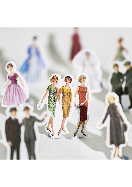 1-C Mohamm 40 Sayfa Retro Nostaljik Moda Kıyafet Çıkartmalar Karakter Dıy Malzeme Sahne Kolaj Dergisi Karalama Defteri Planlamacıları (Yurt Dışından)