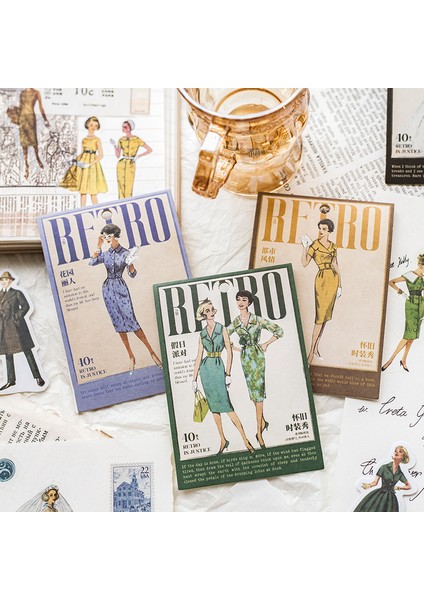 1-C Mohamm 40 Sayfa Retro Nostaljik Moda Kıyafet Çıkartmalar Karakter Dıy Malzeme Sahne Kolaj Dergisi Karalama Defteri Planlamacıları (Yurt Dışından)