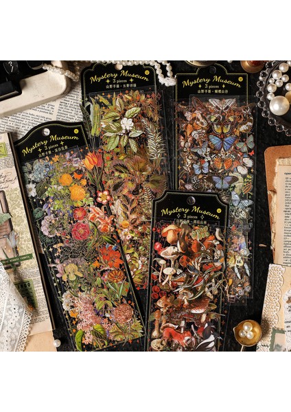 Stil 3 Vintage Orman Bitki Çiçek Kelebek Lazer Folyo Pet Dekoratif Sticker Önemsiz Dergisi Dıy Scrapbooking Kolaj Albümü Zanaat (Yurt Dışından) indirimleri