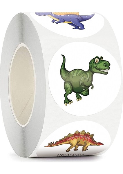 Z203 - 2.5 cm 500 Adet 100-500 Adet Yuvarlak Karikatür Dinozor Yapışkanlı Diy Mühür Çıkartmalar Albümü Etiket Dekor Kırtasiye Öğretmenler Hediyeler ile Çocukları Ödüllendirin (Yurt Dışından) fırsatları