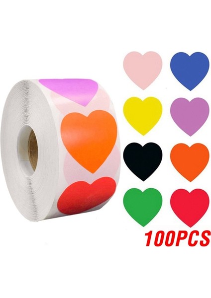 QY788-100PCS 100-500PCS 1 Inç Kırmızı Kalp Çıkartmalar Sevgililer Günü Için Yeni Pişirme Ambalaj Etiket Zarf Mühürler Aşk Dekoratif Çıkartmalar (Yurt Dışından)