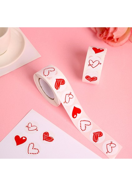 QY788-100PCS 100-500PCS 1 Inç Kırmızı Kalp Çıkartmalar Sevgililer Günü Için Yeni Pişirme Ambalaj Etiket Zarf Mühürler Aşk Dekoratif Çıkartmalar (Yurt Dışından) modelleri