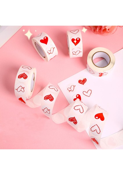 QY788-100PCS 100-500PCS 1 Inç Kırmızı Kalp Çıkartmalar Sevgililer Günü Için Yeni Pişirme Ambalaj Etiket Zarf Mühürler Aşk Dekoratif Çıkartmalar (Yurt Dışından) indirimleri