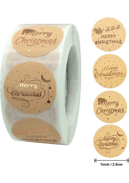 QY728-500 Adet 100-500 Adet Gül Altın Merry Christmas Çıkartmalar Kendinden Yapışkanlı Tatil Çıkartmalar Noel Dekor Düğün Parti Kartları Etiketi (Yurt Dışından) fiyatları