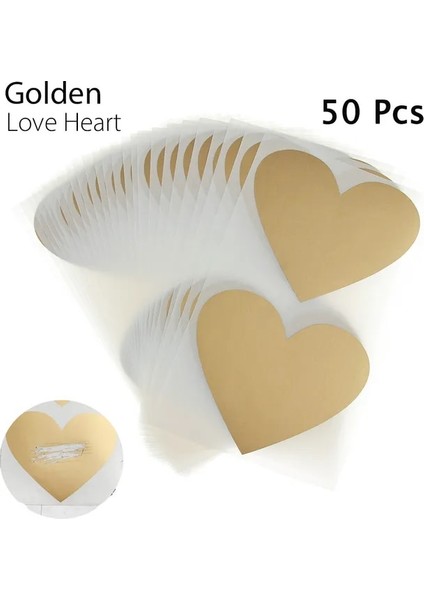 Goldenlove Kalp 50 Adet/takım Renkli Çok Kullanımlı Sevimli Aşk Pentagram Şekli Kazı Kazan Kart Etiket Dıy Kartpostal Düğün Hediyesi Kendinden Yapışkanlı Kaplama Etiket (Yurt Dışından)