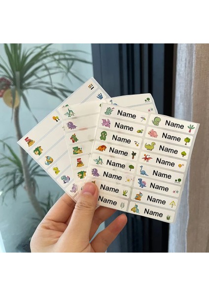 D10 46X11MM 60 Adet Kişiselleştirilmiş Etiketler Adı Çıkartmalar Çocuklar Özelleştirilmiş Su Geçirmez Logo Beyaz Arka Plan Karikatürler Çocuk Kırtasiye Etiketi (Yurt Dışından) modelleri
