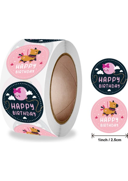 QY827-500PCS 100-500PCS Yuvarlak Mutlu Doğum Günü Çıkartmaları Yapışkanlı Etiketler Festivali Bebek Duş Partisi Dekoratif Zarf Mühür Hediye Paketi (Yurt Dışından) fırsatları