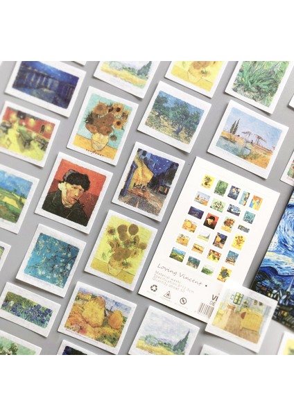 Aşk Van Gogh 50 Adet/paket Günlüğü Çıkartmalar Estetik Çıkartmalar Dekoratif Dıy Kare Kağıt Çıkartmalar Çocuklar Için Kırtasiye Pul Scrapbooking Kaynağı (Yurt Dışından)