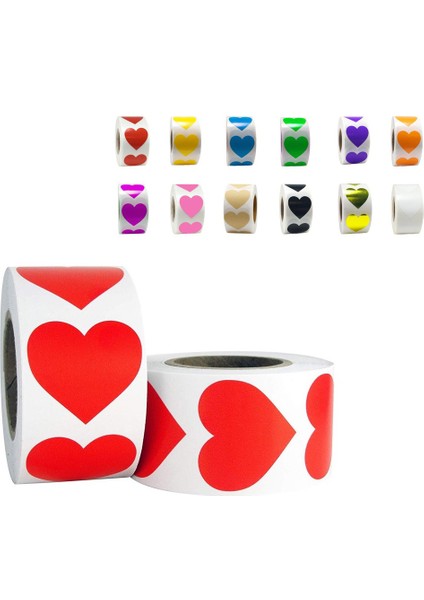 YH201-GREEN 50 Adet/tomar Kalp Şeklinde Aşk Etiket Mühür Etiketleri Karalama Defteri Hediye Paketleme Doğum Günü Partisi Malzemeleri Sevimli Kırtasiye Sticker (Yurt Dışından) fiyatları