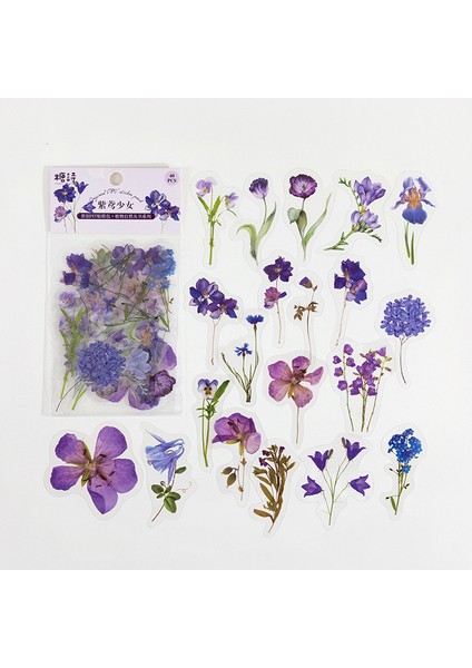 Mor Çiçek 40 Adet/paket Renkli Yaz Çiçek ve Bitkiler Günlüğü Dıy Dekorasyon Çıkartması Albüm Dizüstü Için (Yurt Dışından)
