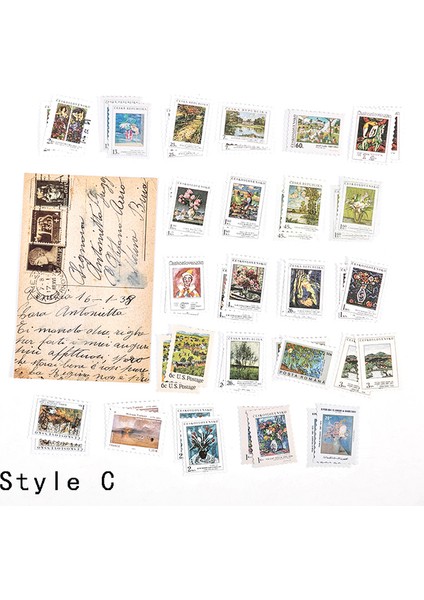 C Bay Kağıt 46 Adet/torba Vintage Botanik Çıkartmalar Nostaljik Edebiyat Sanat Pullar El Hesabı Dıy Malzeme Dekoratif Çıkartmalar (Yurt Dışından)