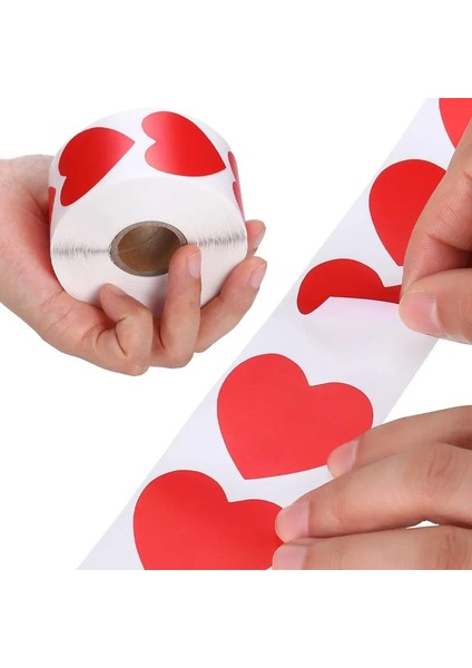 Pembe-50 Adet Kırmızı Çıkartmalar Kalp Şekli Mühür Etiketleri Paket ve Düğün Dekorasyon Kırtasiye Sticker Için 50 Etiket Çıkartmalar Scrapbooking (Yurt Dışından) indirimleri