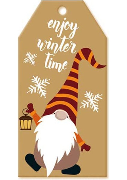 QY1571-100PCS 50-100PCS Noel Karikatür Kraft Kağıt Etiketleri Sevimli Noel Baba El Sanatları Asılı Etiketler Yılbaşı Dekoru Malzemeleri 3*5cm (Yurt Dışından)