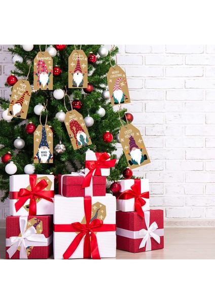 QY1571-100PCS 50-100PCS Noel Karikatür Kraft Kağıt Etiketleri Sevimli Noel Baba El Sanatları Asılı Etiketler Yılbaşı Dekoru Malzemeleri 3*5cm (Yurt Dışından) indirimleri