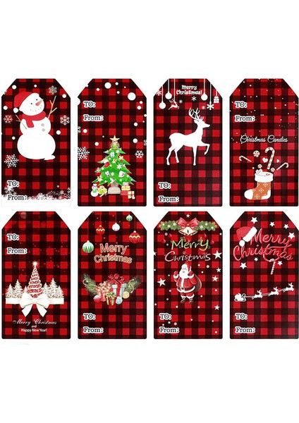 QY2186 -100 Adet 50-300 Adet Noel Hediyesi Çıkartmalar Etiketler Yapışkanlı Merry Christmas Etiketler 8 Tasarımlar Dikdörtgen Özel Şekil Noel Etiketleri (Yurt Dışından) fiyatları