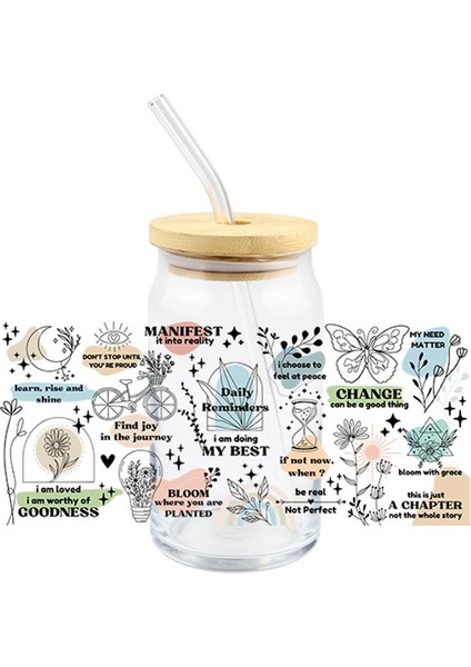 S34 Günlük Hatırlatmalar Uv Dtf Etiket Dıy Fincan Sarma Transferi Şişeler Için Gerçeklik Kendinden Yapışkanlı Su Geçirmez Çıkartmalar Özel (Yurt Dışından) modelleri