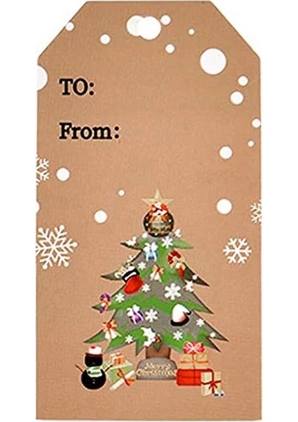 QY1426-50PCS 50-100PCS Merry Christmas Etiketler Kraft Kağıt Kartı Hediye Etiketi Dıy Asın Etiketleri Hediye Paketleme Dekor Hediye Kartı Noel Malzemeleri Yanadır (Yurt Dışından)
